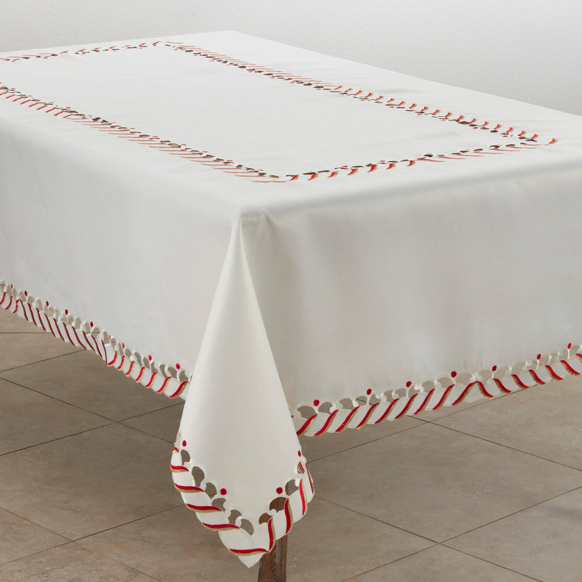 Candy Cane Design Holiday Christmas Tablecloth C5759