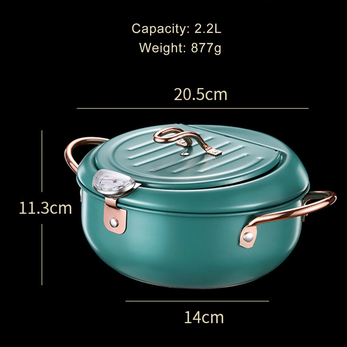 Stainless Steel Deep Fryer Pot with Oil Drip Drainer Rack H1220