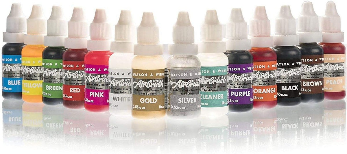 Airbrush Cake Decorating Kit with 14 Colours, Stencils, Cleaning Station & Case P900776