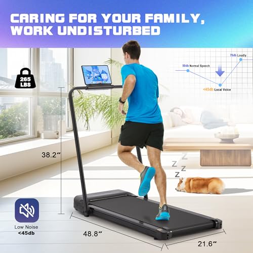 Walking Pad Treadmill, 2.5HP, 265 lb Capacity with Remote Control X613868
