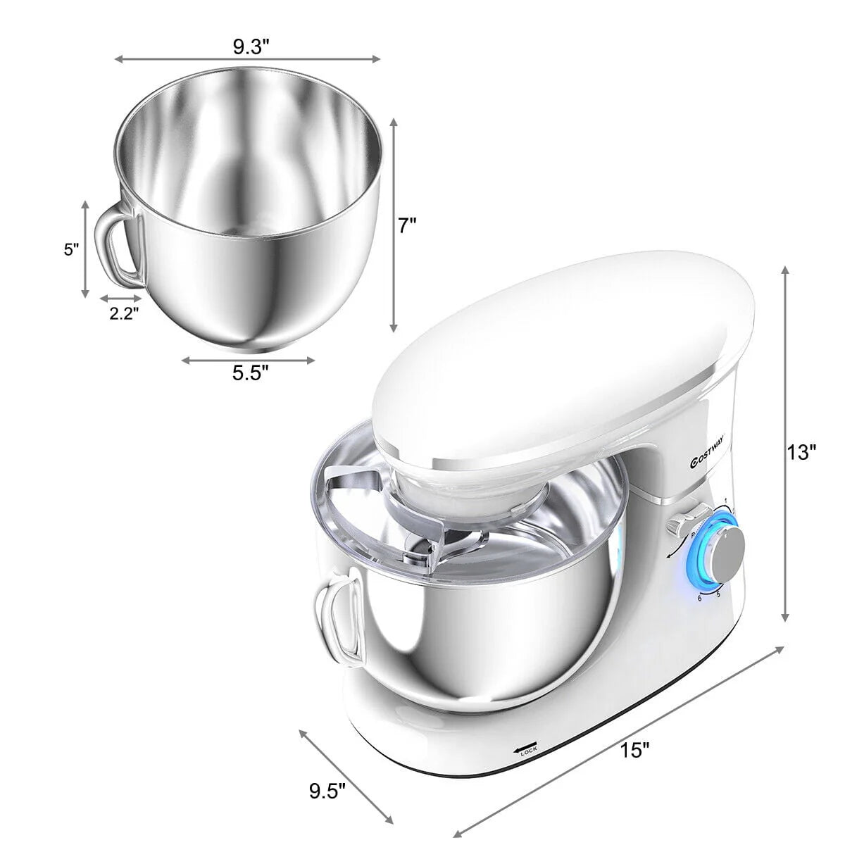 Tilt-Head Stand Mixer 7.5 Qt 6 Speed 660W Red X44736