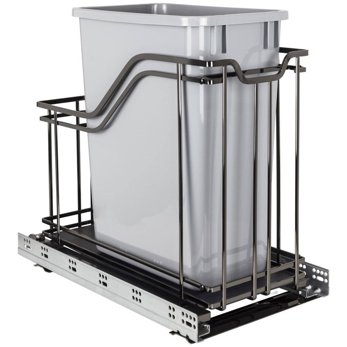 Metal Single Trashcan Polished Chrome with Grey N581555