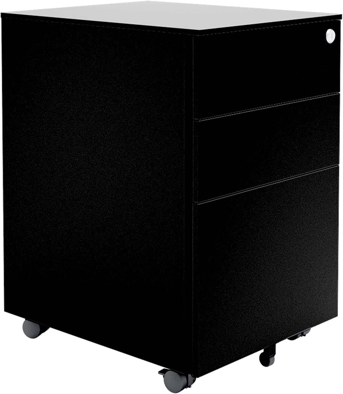White Three Drawer Filing Cabinet with Rolling Casters X868849
