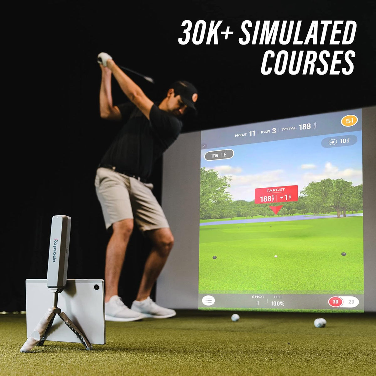 Grey Mobile Launch Monitor Golf Simulator V3230