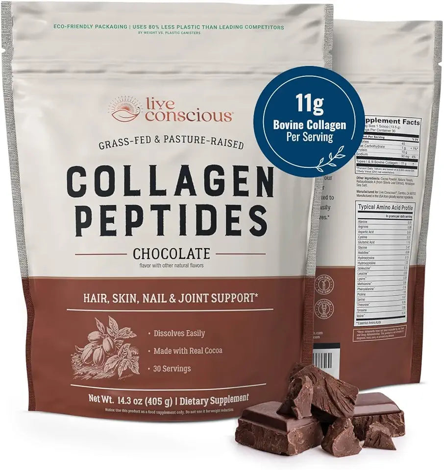 Chocolate Collagen Peptides Powder 30 Servings 14.3oz Q983048