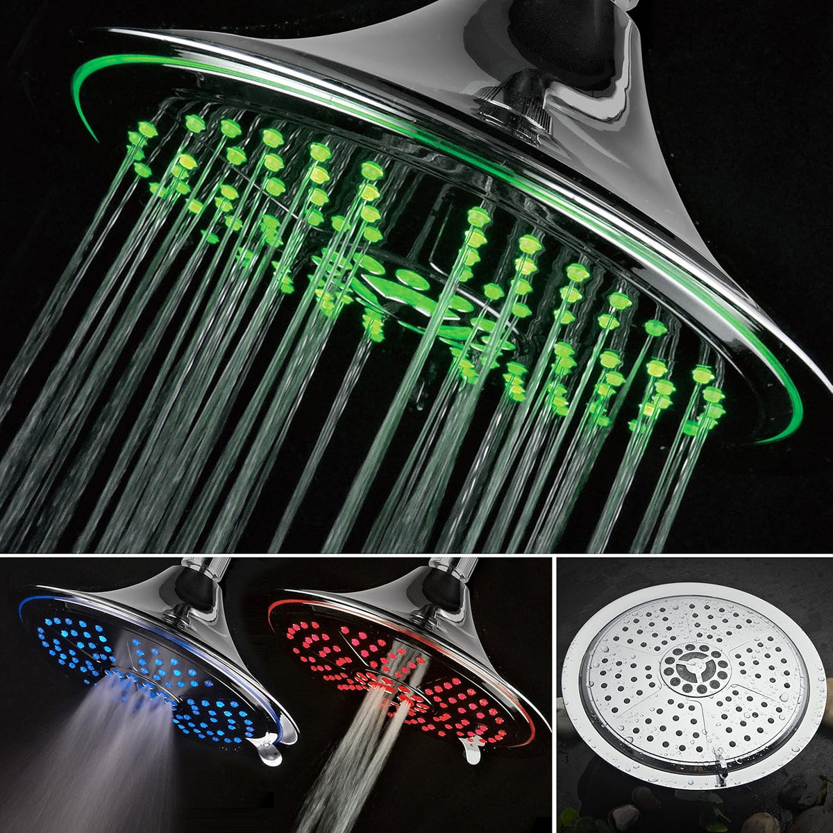 8 Inch Chrome Rainfall LED Shower-Head X75655