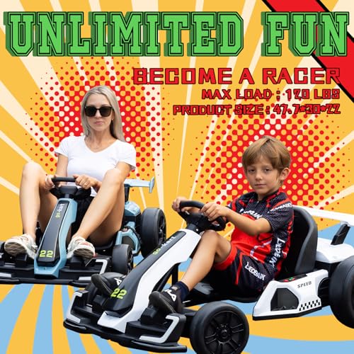 Red Electric Drift Kart Car with Adjustable Seat, 24V, 4 Speed Mode, 300W Motor, 8.5 MPH J3369