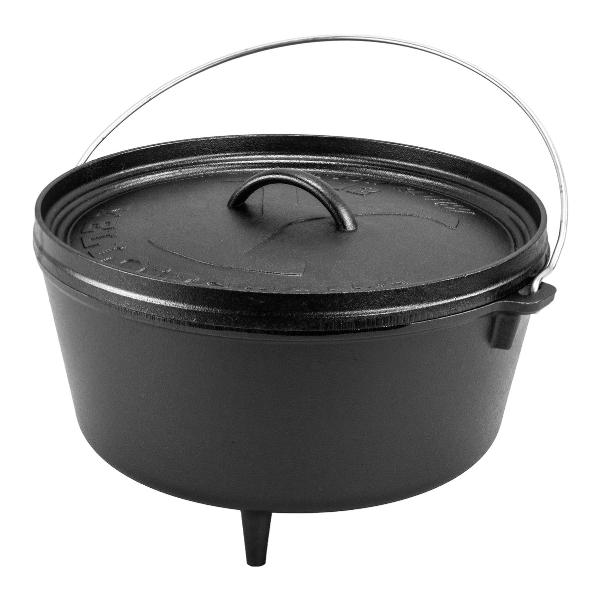 8 Quart Seasoned Cast Iron Camp Dutch Oven H88624