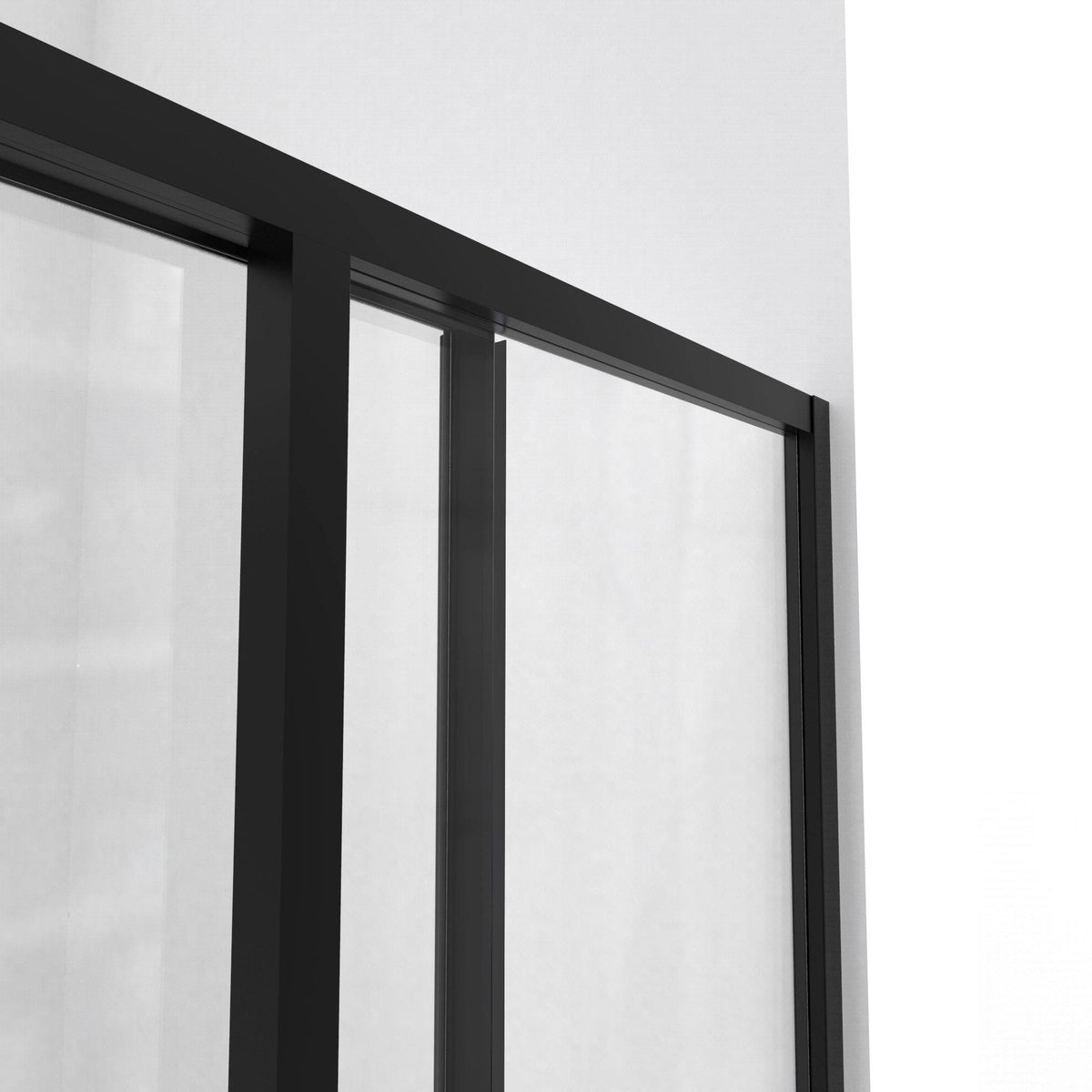 Satin Black Framed Sliding Shower Enclosure R9377