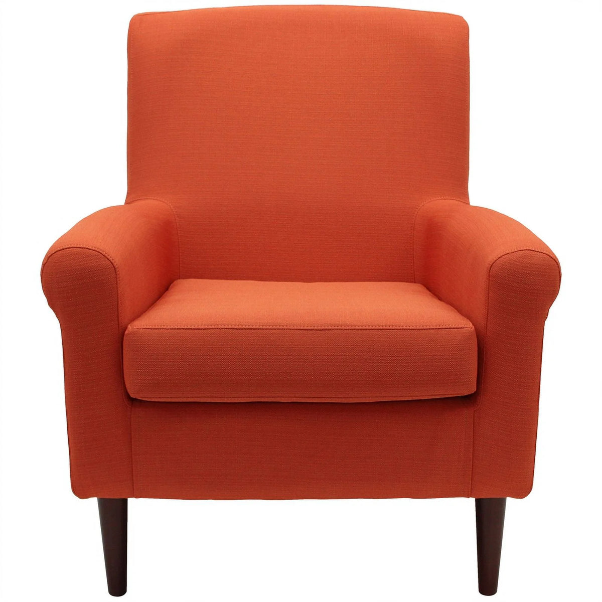 Orange Fabric Rolled Arm Lounge Chair K4231
