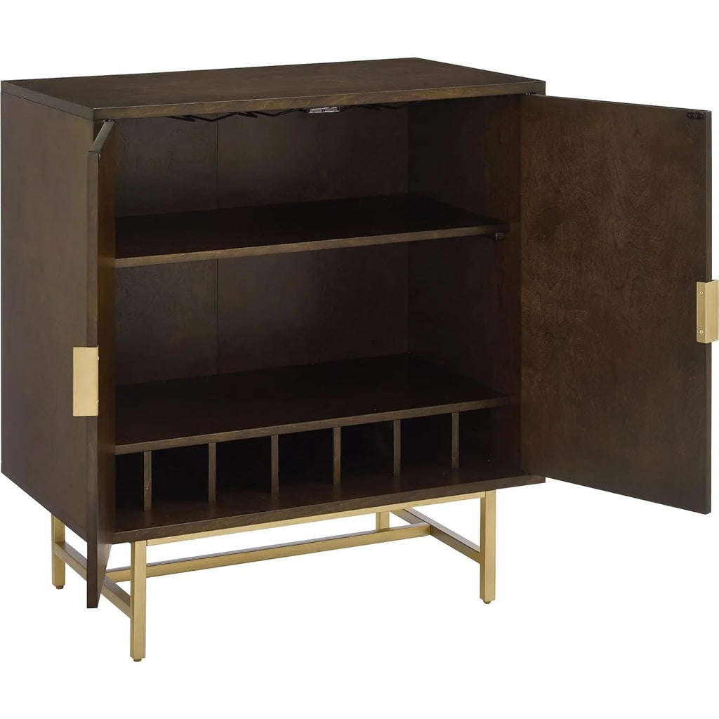 Dark Brown Wood Bar Cabinet I32449