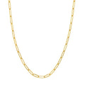 14K Solid Yellow Gold Paperclip Necklace 16 Inch J67154