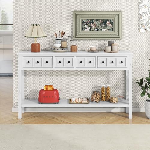 Sideboard Console Table with 2 Drawers and Bottom Shelf V6961