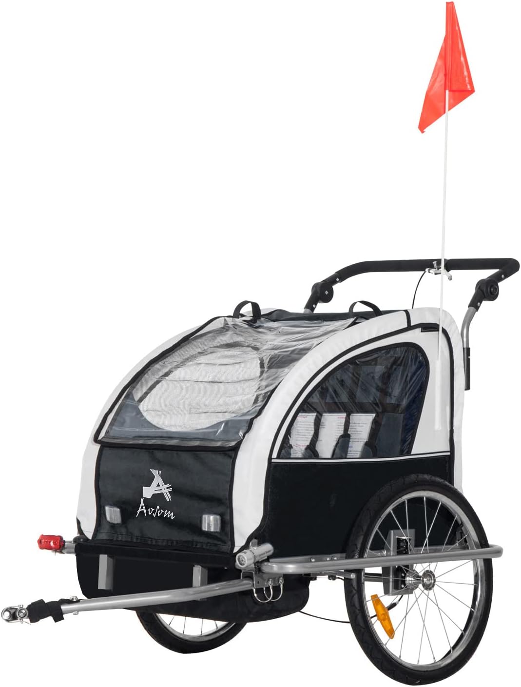 Double Child Two-Wheel Bicycle Cargo Trailer with 2 Harnesses X64573