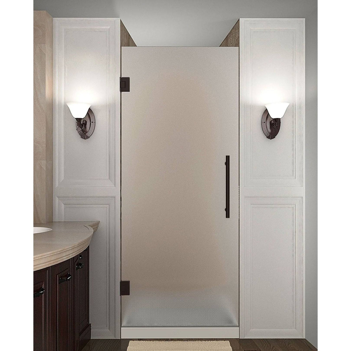 Bronze Frameless Hinged Shower Door H503
