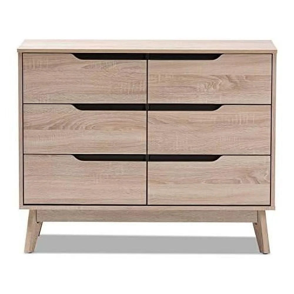 6 Drawer Wood Double Dresser V142543