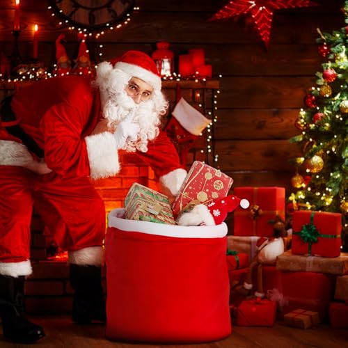 2Pcs Christmas Velvet Bags with Drawstring E686313