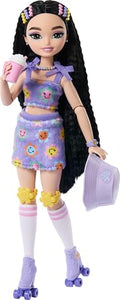 Renee Posable Roller Skating Fashion Doll with Black Hair, 12 Pieces C5970