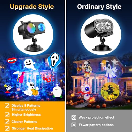 Halloween Projector Lights Outdoor 2-in-1 with Timer I772