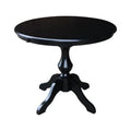 Round Dining Table with Leaf, Black W190