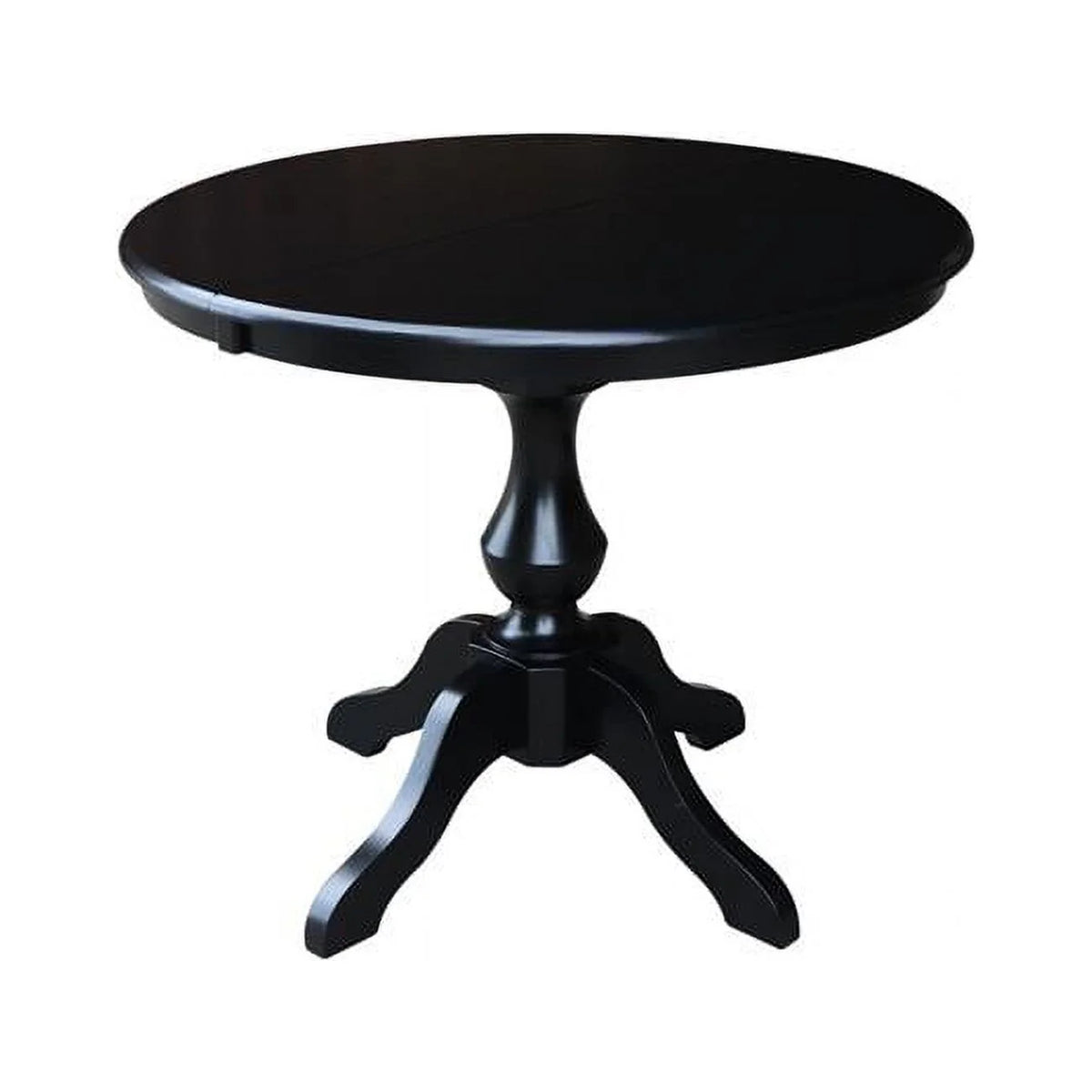 Round Dining Table with Leaf, Black W190
