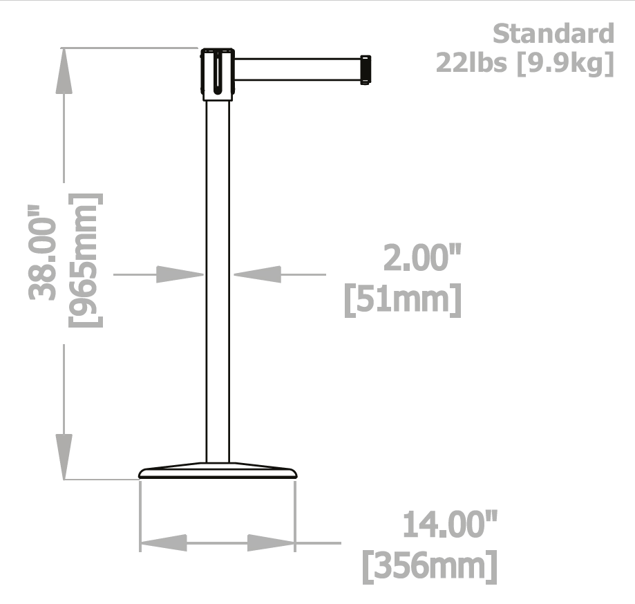 Yellow Slimline Post W30748