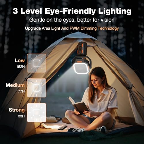 20000mAh Rechargeable Battery Powered Standing Fan with LED Lanterns X888893