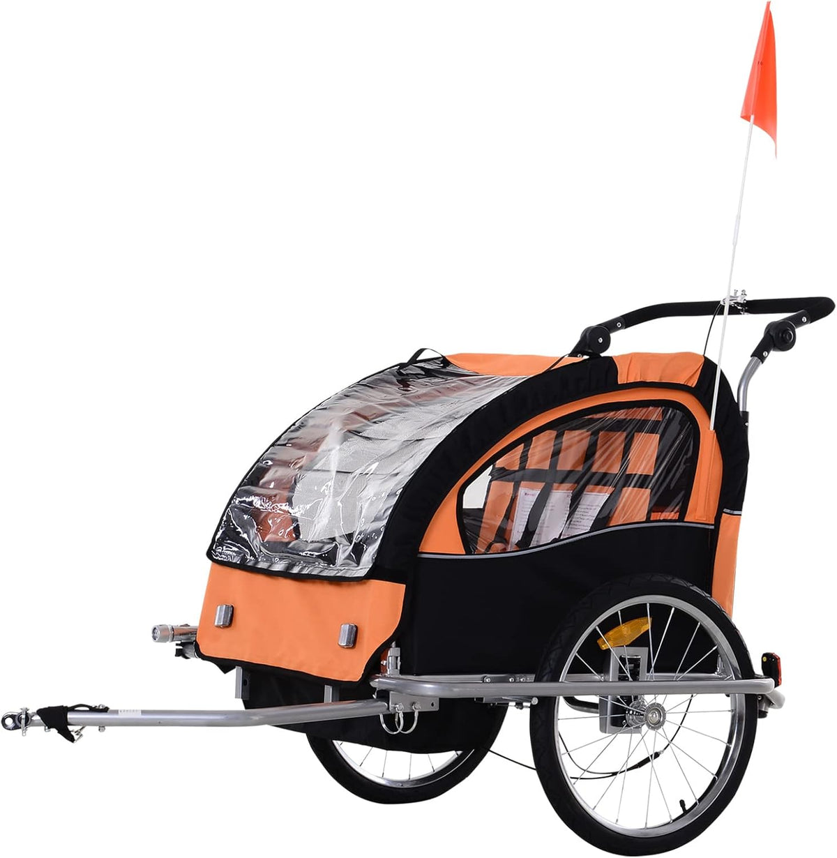Double Child Two-Wheel Bicycle Cargo Trailer with 2 Harnesses X64573