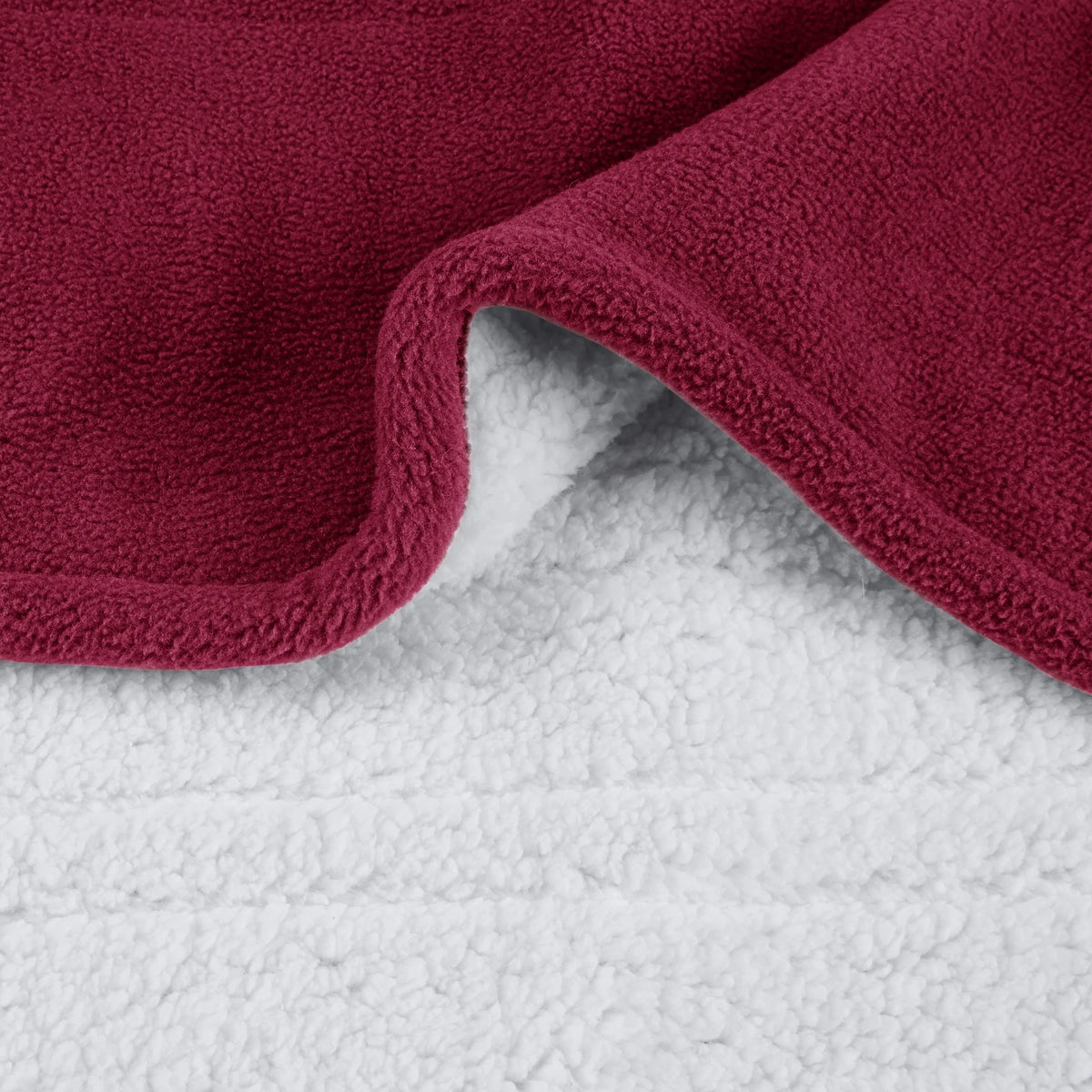 Berry Red Reversible Fleece to Sherpa Throw S427536