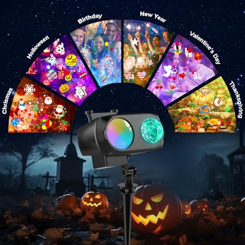 Halloween Projector Lights Outdoor 2-in-1 with Timer I772