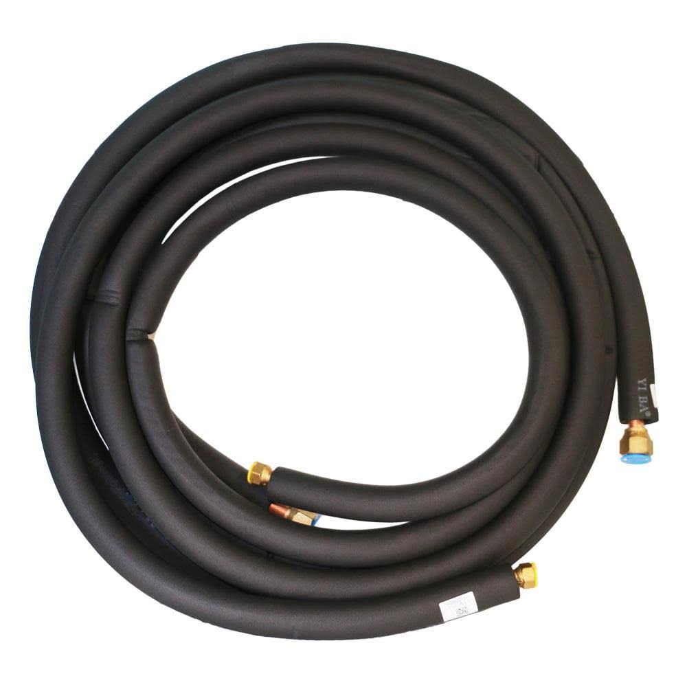 Black 25 ft Universal Cooper Line Set for Mini Split Air Conditioner N567769