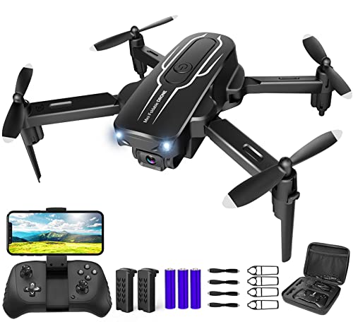 Mini Drone with Camera 1080P HD FPV 90° Adjustable Lens 2 Batteries M22955