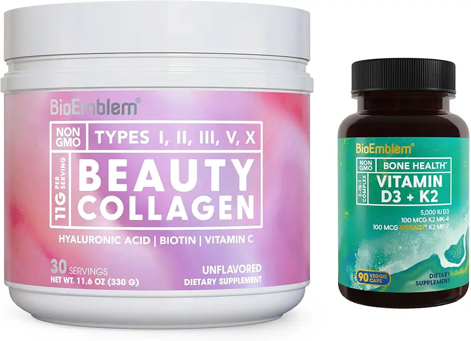 Vitamin D3 K2 Capsules & Hydrolyzed Multi-Collagen Peptides R831333