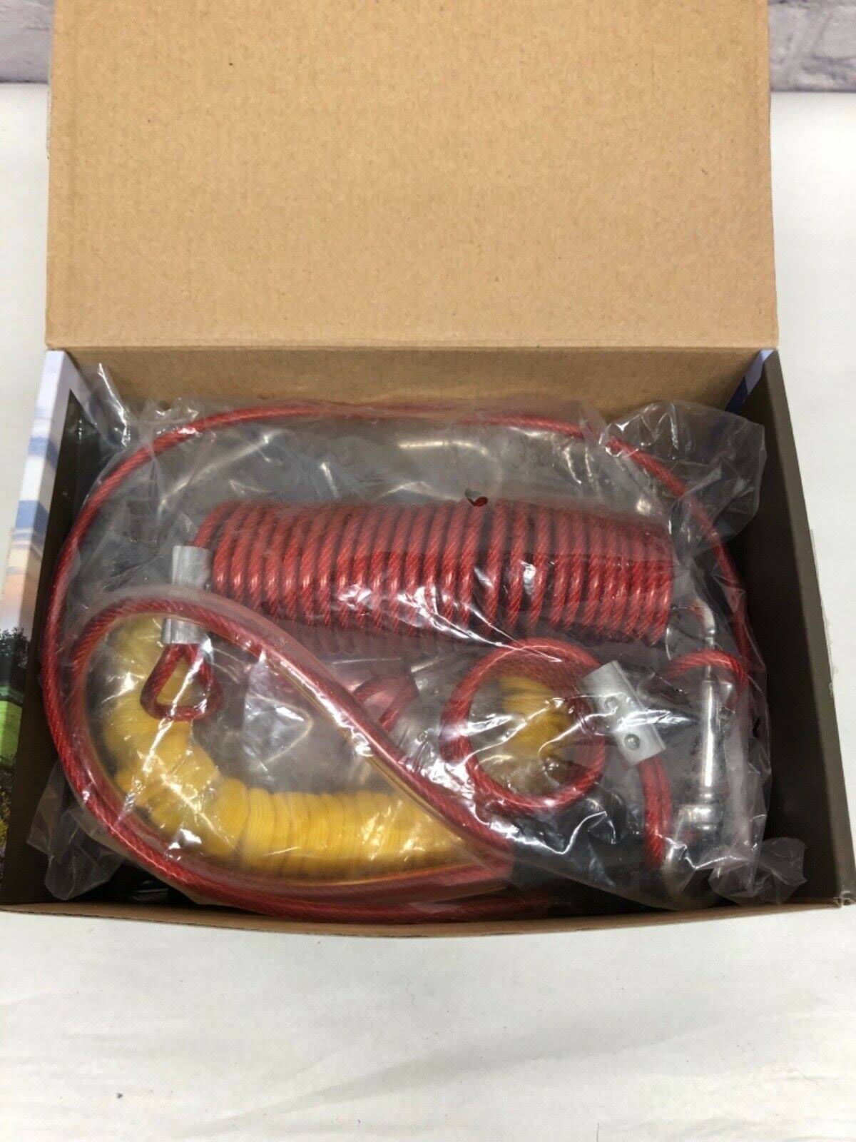 Stretching Coil Cable with Anti-Shock Bungee Aerial Dog Tie Out O83966