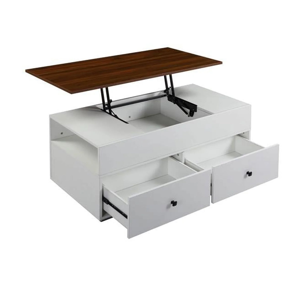 White Walnut Lift Top Coffee Table with Two Drawers F958487