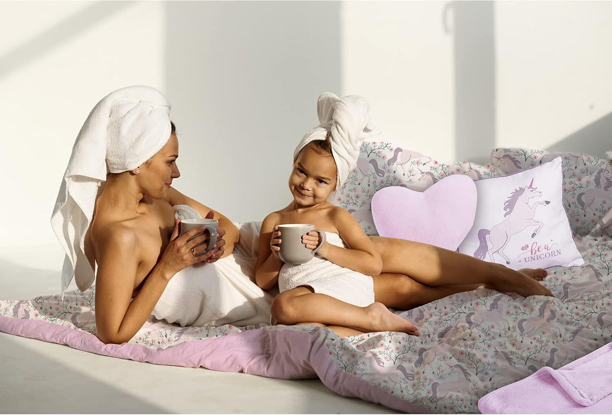5-Piece Twin Size Unicorn Bedding Set with Throws and Pillow Shams L2238