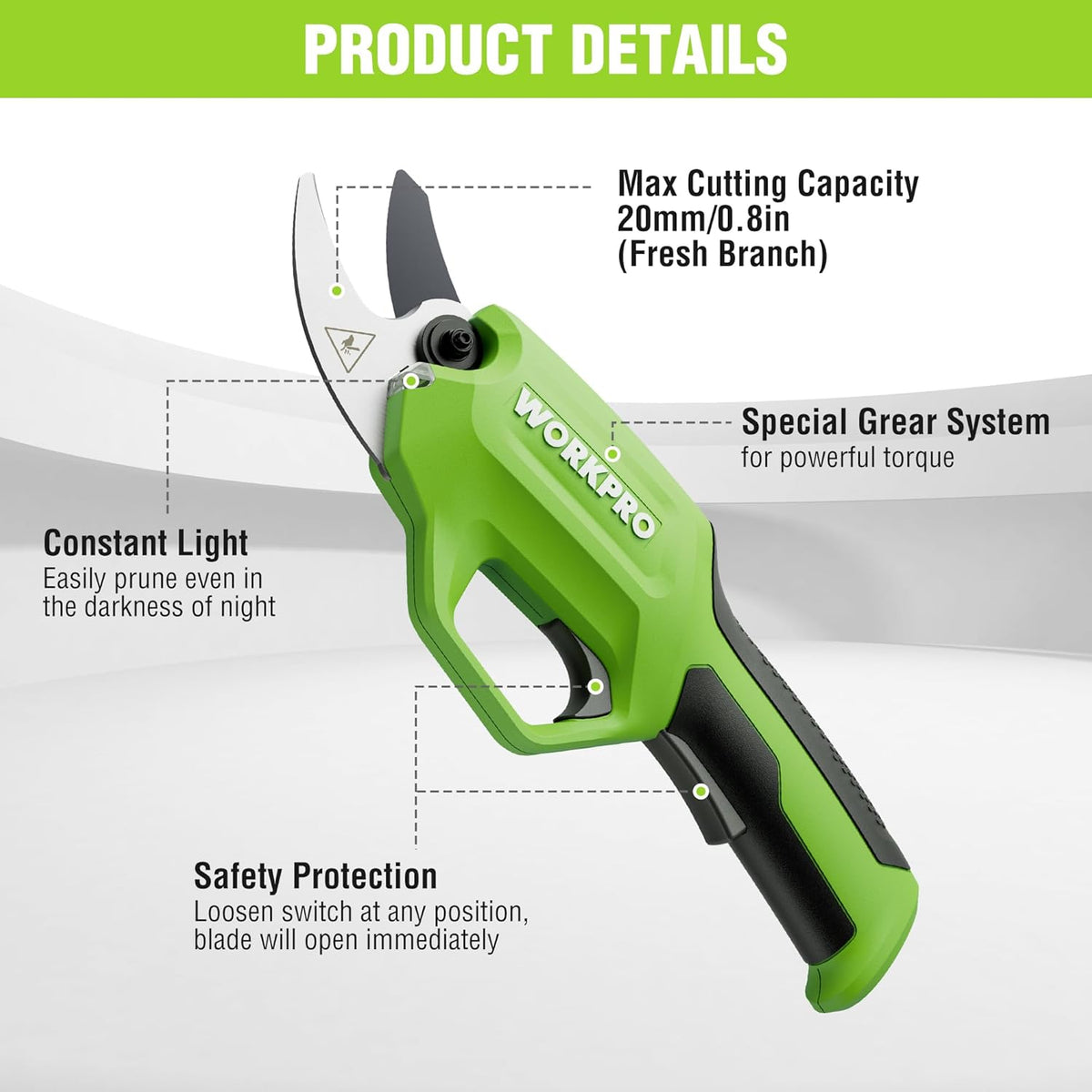 7.2V Electric Pruning Shears with Rechargeable Battery Y384487