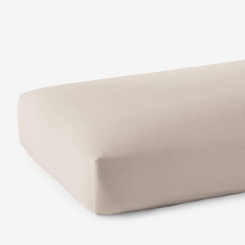 Supima Cotton Sateen Fitted Sheet, Alabaster Beige, California King O9792