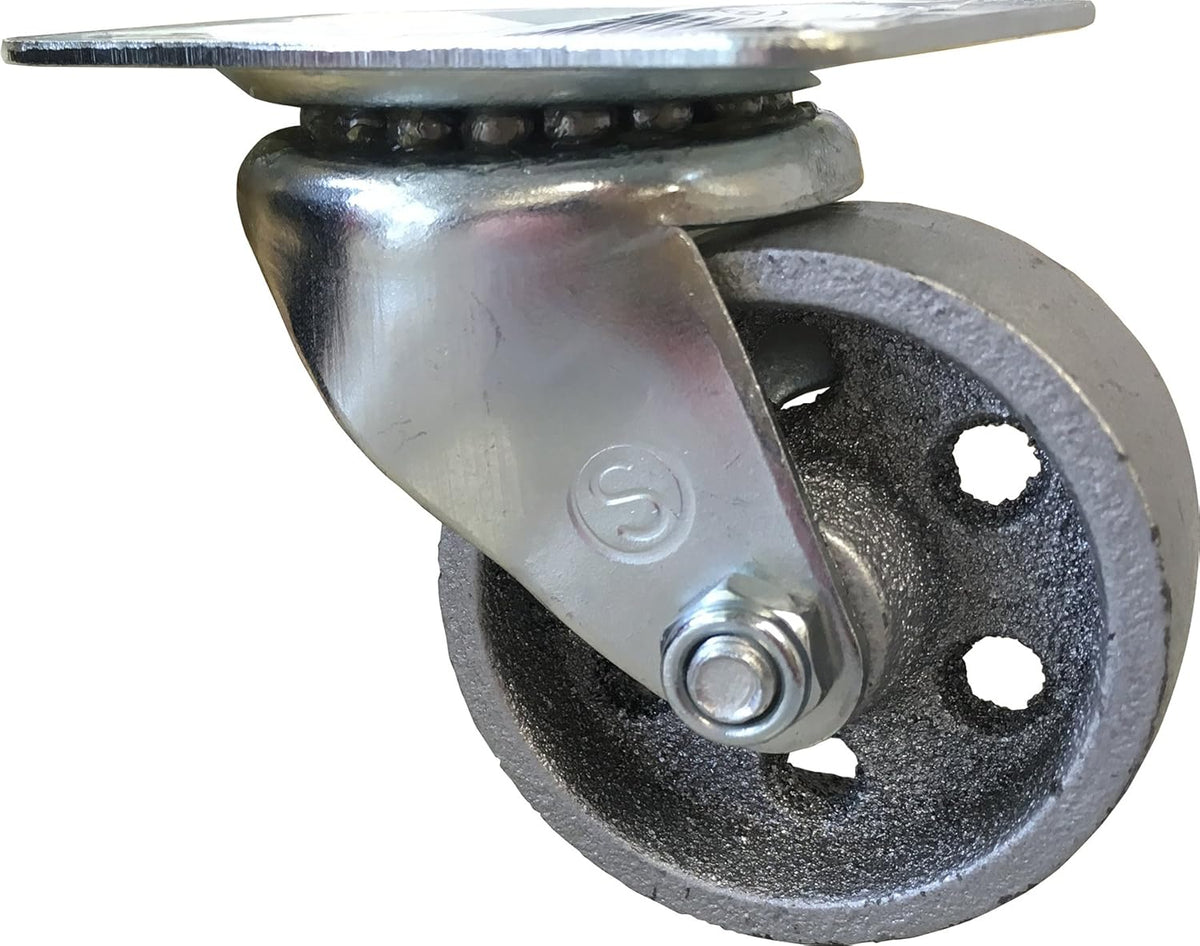 2-Inch Cast Iron Swivel Plate Caster, Silver A834519