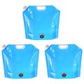 10L Collapsible Water Container Bag with Spigot, 3 Pack Blue S1196