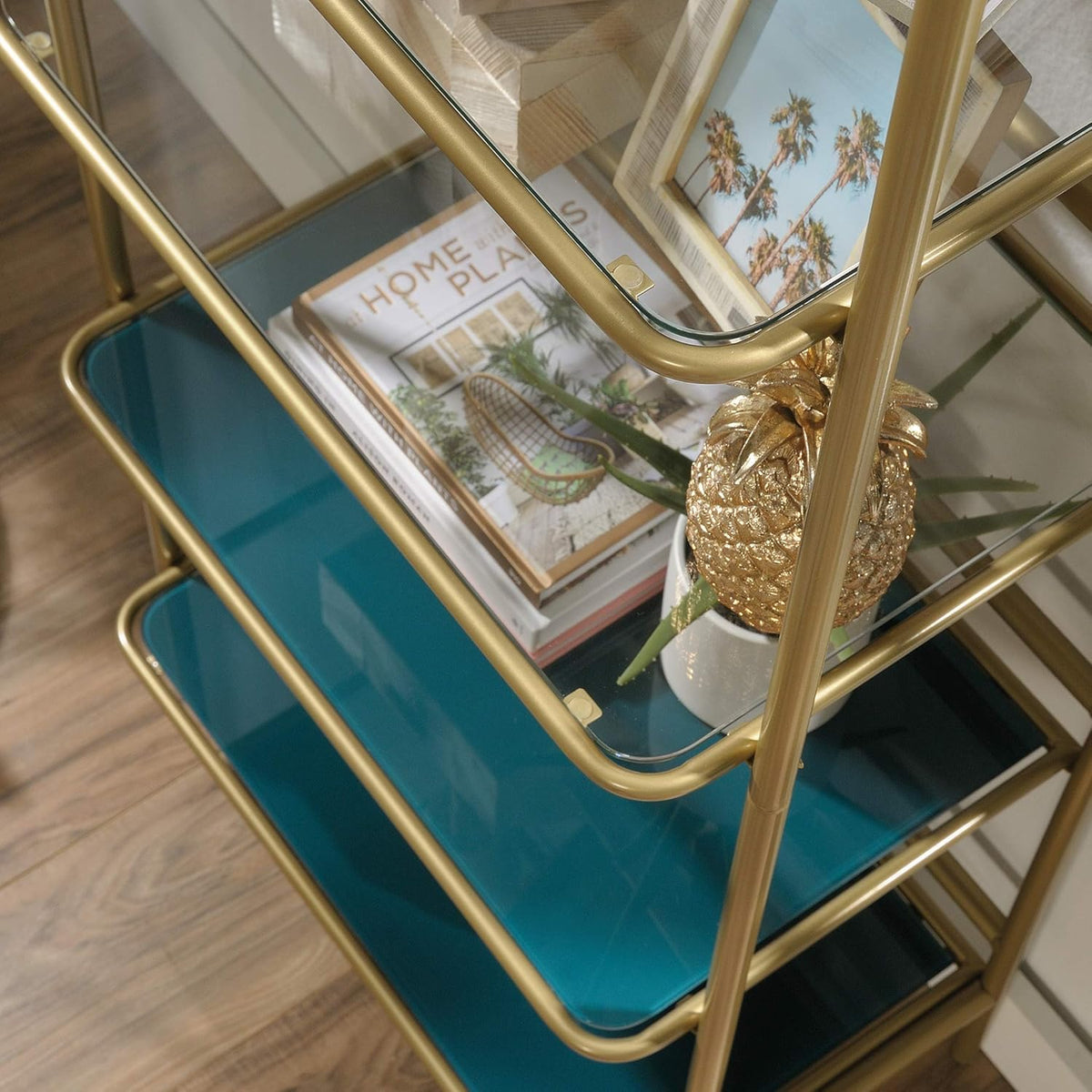 Satin Gold Bookcase K1775