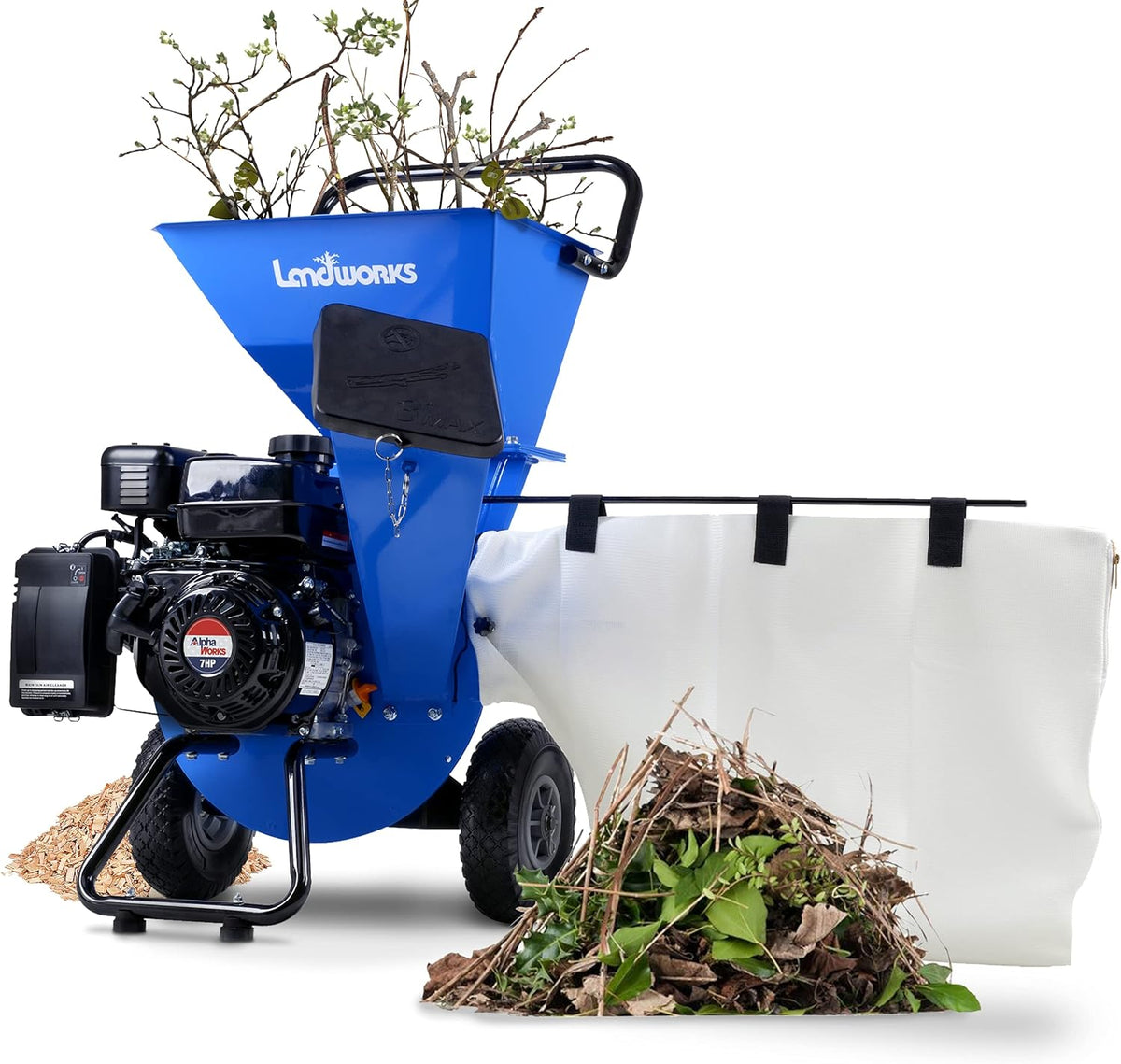 7HP 3 Inch Max Capacity Wood Chipper Shredder Mulcher J6925