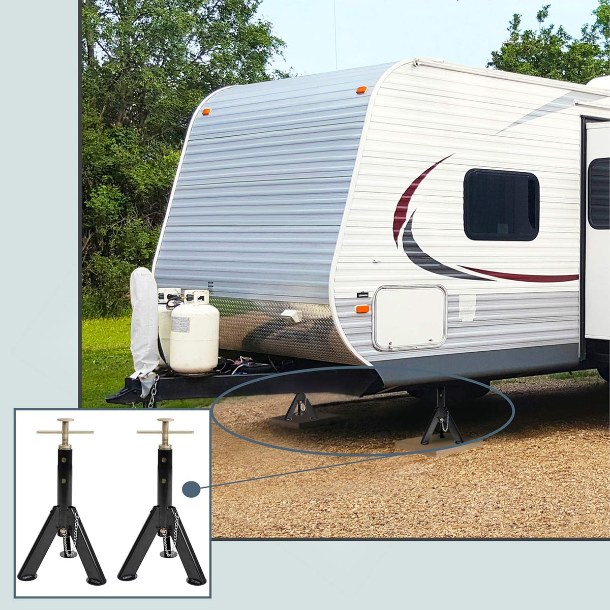 16 to 25in Telescoping Heavy Duty RV Stabilizer Jacks Set 2-Pack Z35543
