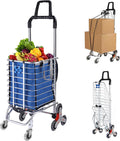 Folding Shopping Cart with Wheels and Removable Canvas Bag G1716