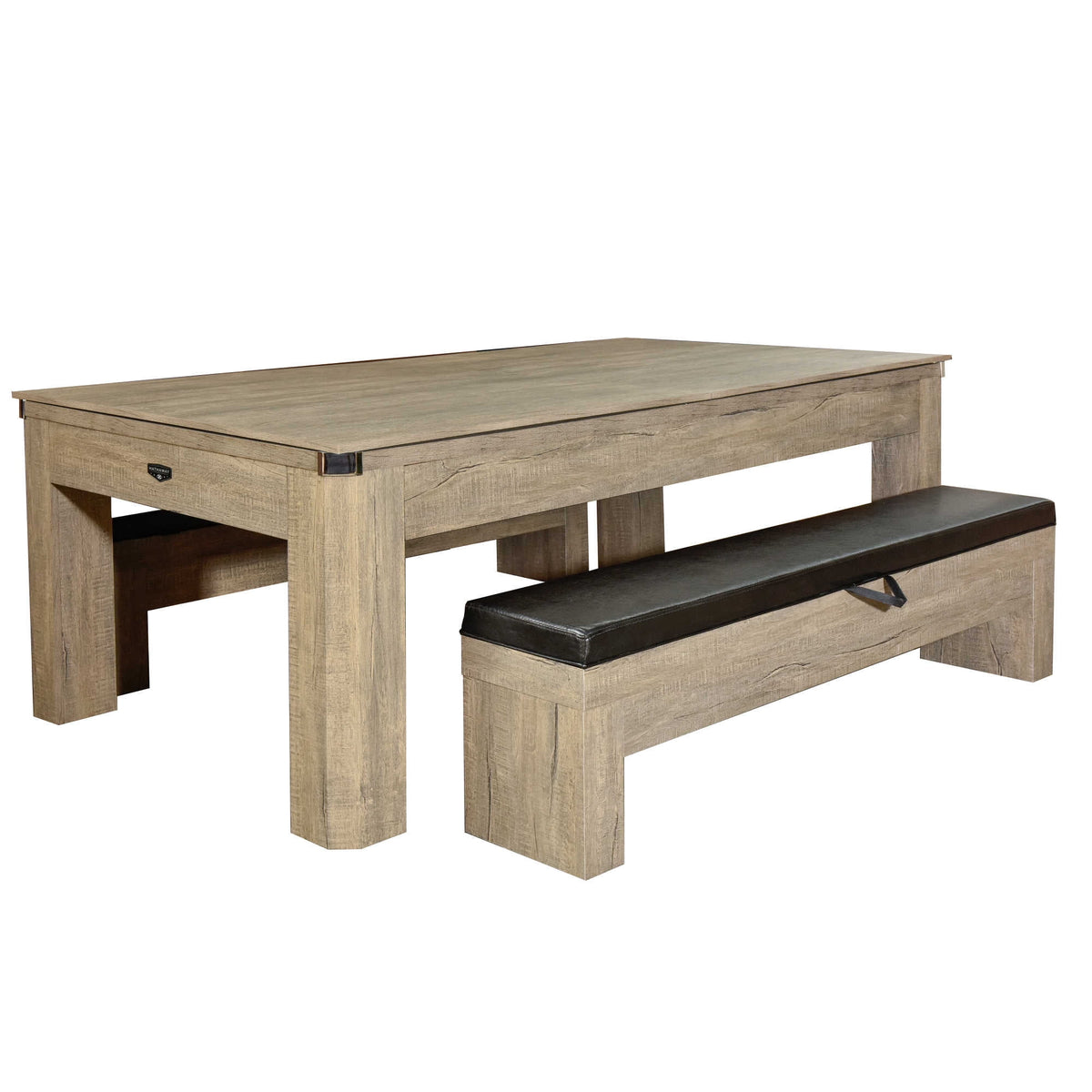 Rustic Gray 7-ft Pool Table Combo Set with Benches W844