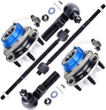 6pcs Suspension Tie Rod Ends Front Wheel Hub Bearing Q38116