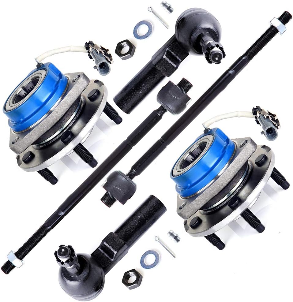6pcs Suspension Tie Rod Ends Front Wheel Hub Bearing Q38116