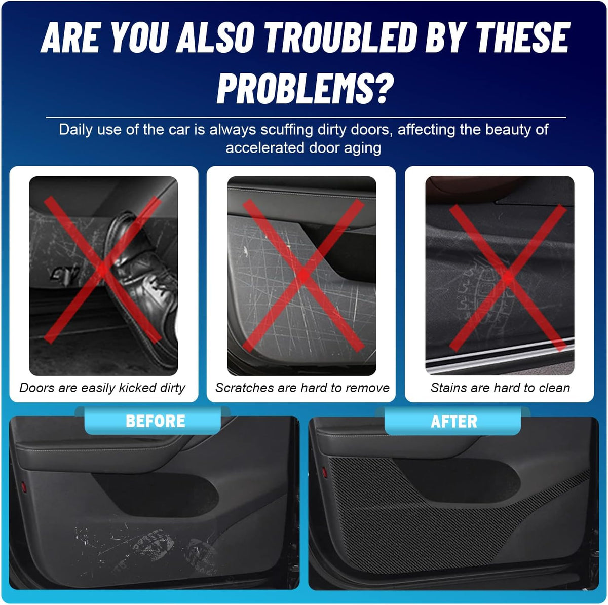 Compatible with Tesla Model Y Side Door Anti-Kick Threshold Protection Carbon Fiber Texture Decal R905