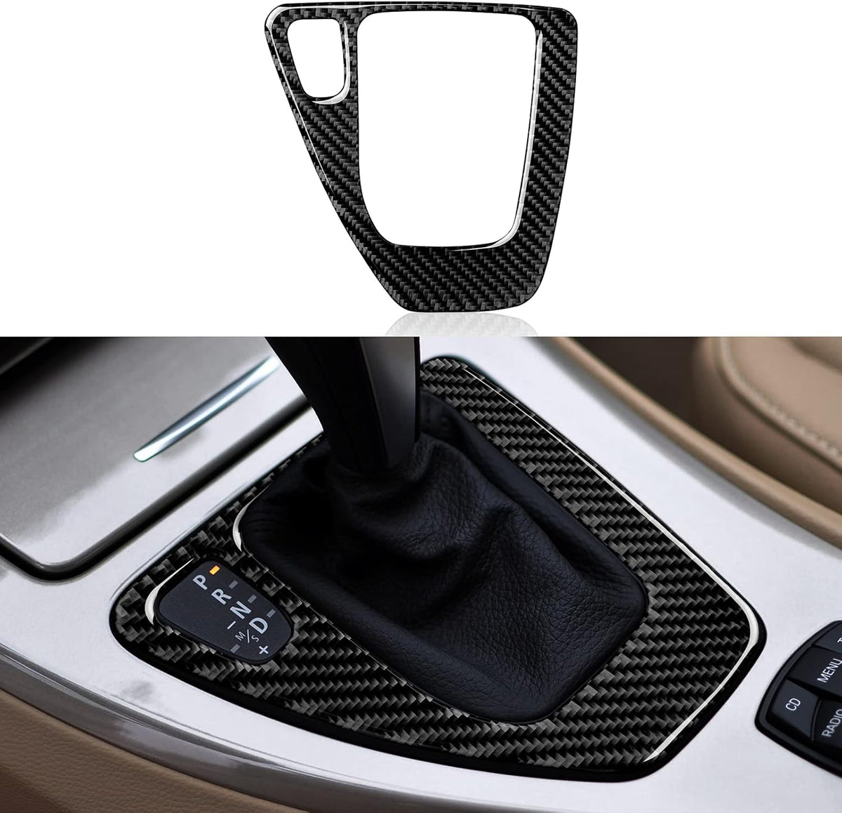 Carbon Fiber Gear Shift Panel Sticker Decal Trim Cover V882633
