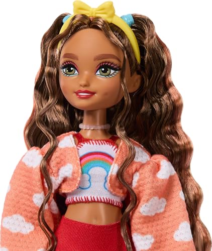 Renee Posable Roller Skating Fashion Doll with Black Hair, 12 Pieces C5970